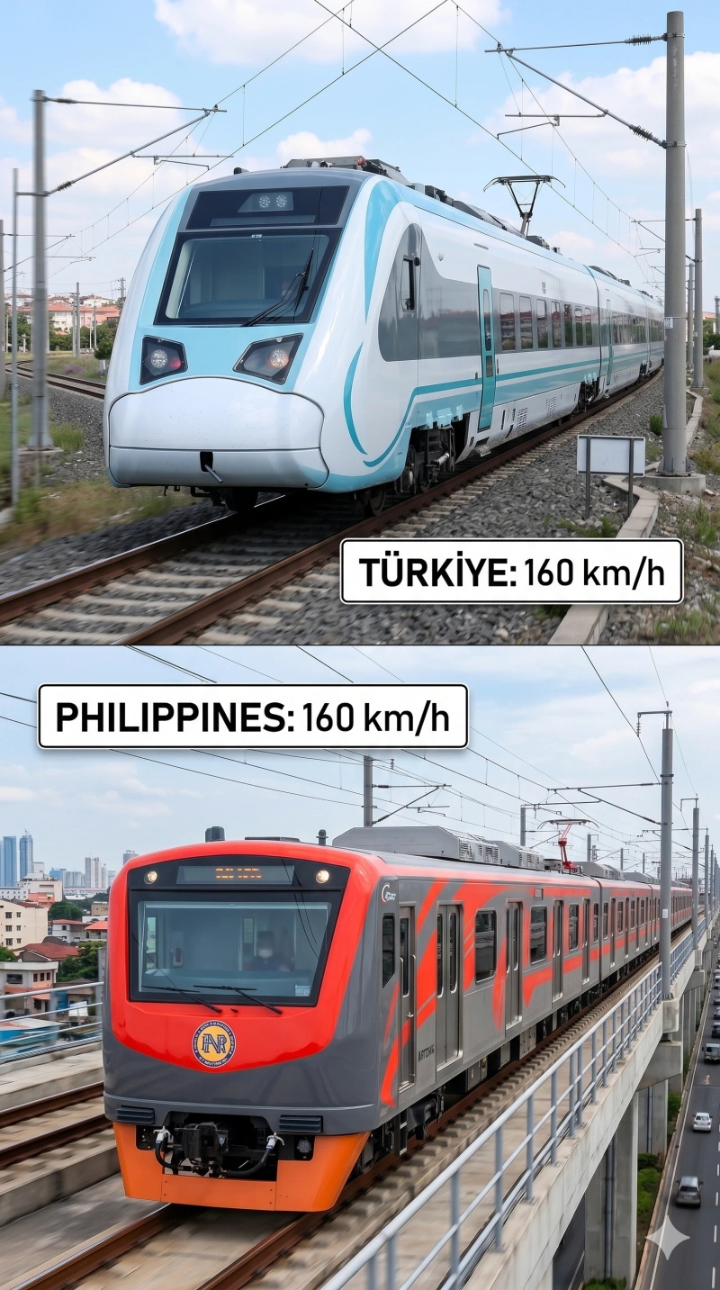 Turkey and Philippines 160 km/h passenger train brake disc application